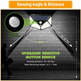 Solar Lights Outdoor Lighting Wireless Motion Sensor Lights IP65 Waterproof 270°Wide Angle Security Wall Lights