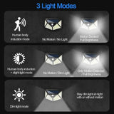 Solar Lights Outdoor Lighting Wireless Motion Sensor Lights IP65 Waterproof 270°Wide Angle Security Wall Lights