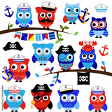 Nautical Owls Clipart & Vectors