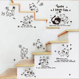 Wall stickers featuring 10 cute and funny cats, made of PVC decal material.size 50x70 xh3646c