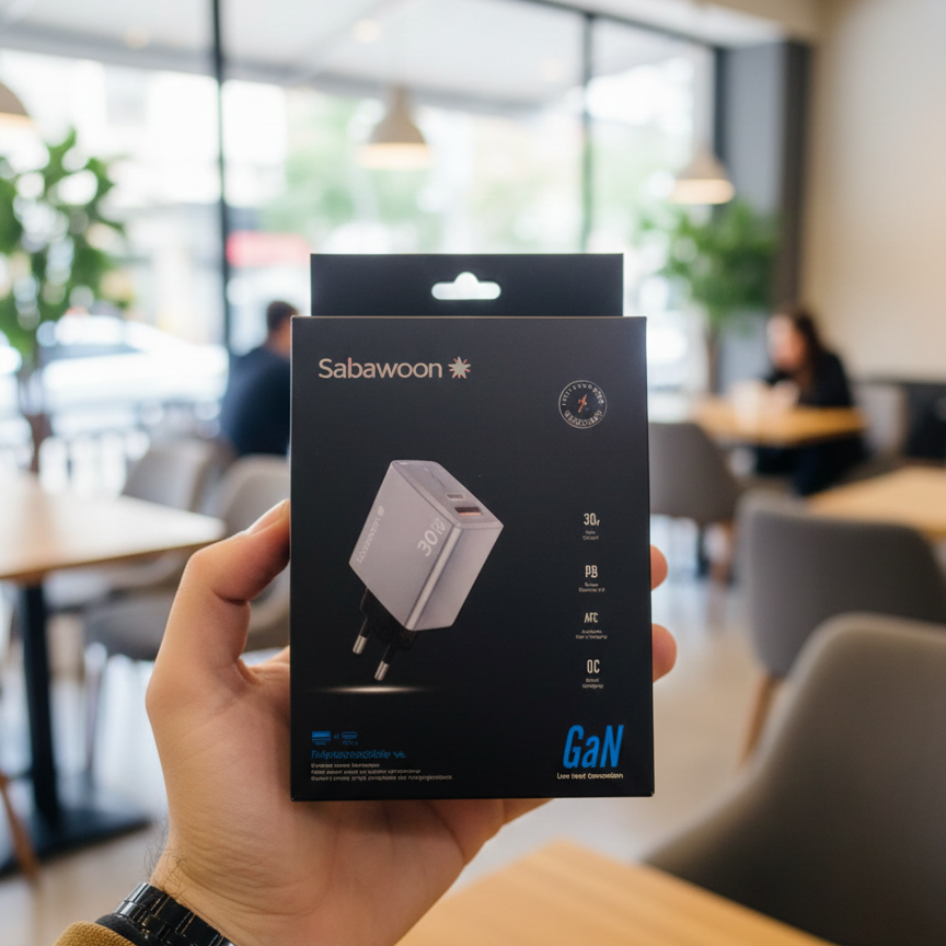 Sabawoon GAN S120 30W Adopter | USB + PD | All Mobile Options | Without Cable