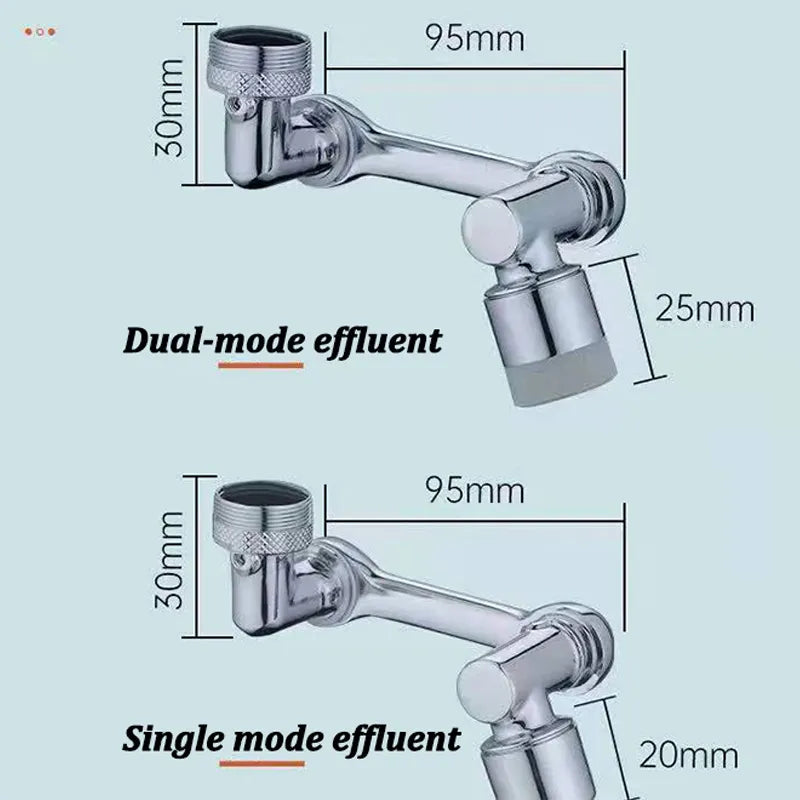 1080°Rotatable Faucet Aerator Bathroom Washbasin Tap Splash Filter Kitchen Faucet Extend Faucet Water Saving Bubbler Nozzle (Plastic)