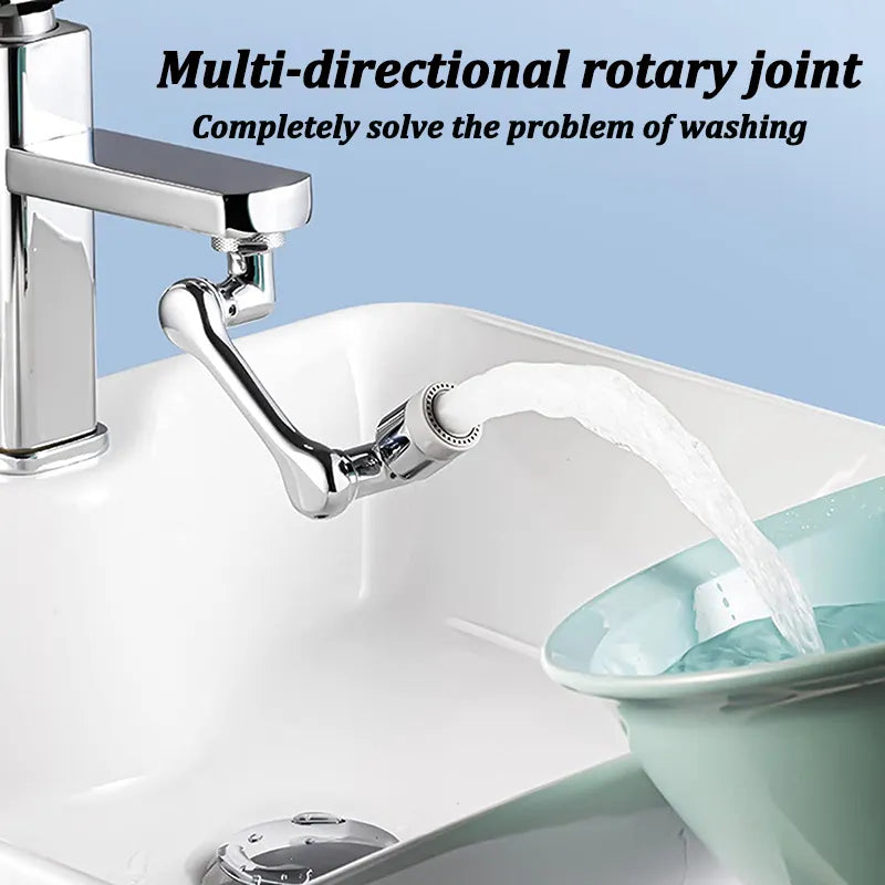 1080°Rotatable Faucet Aerator Bathroom Washbasin Tap Splash Filter Kitchen Faucet Extend Faucet Water Saving Bubbler Nozzle (Plastic)