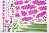 Beautiful Lavender Flowers Vinyl Wall Stickers for Bedroom size 50x70 xl7017