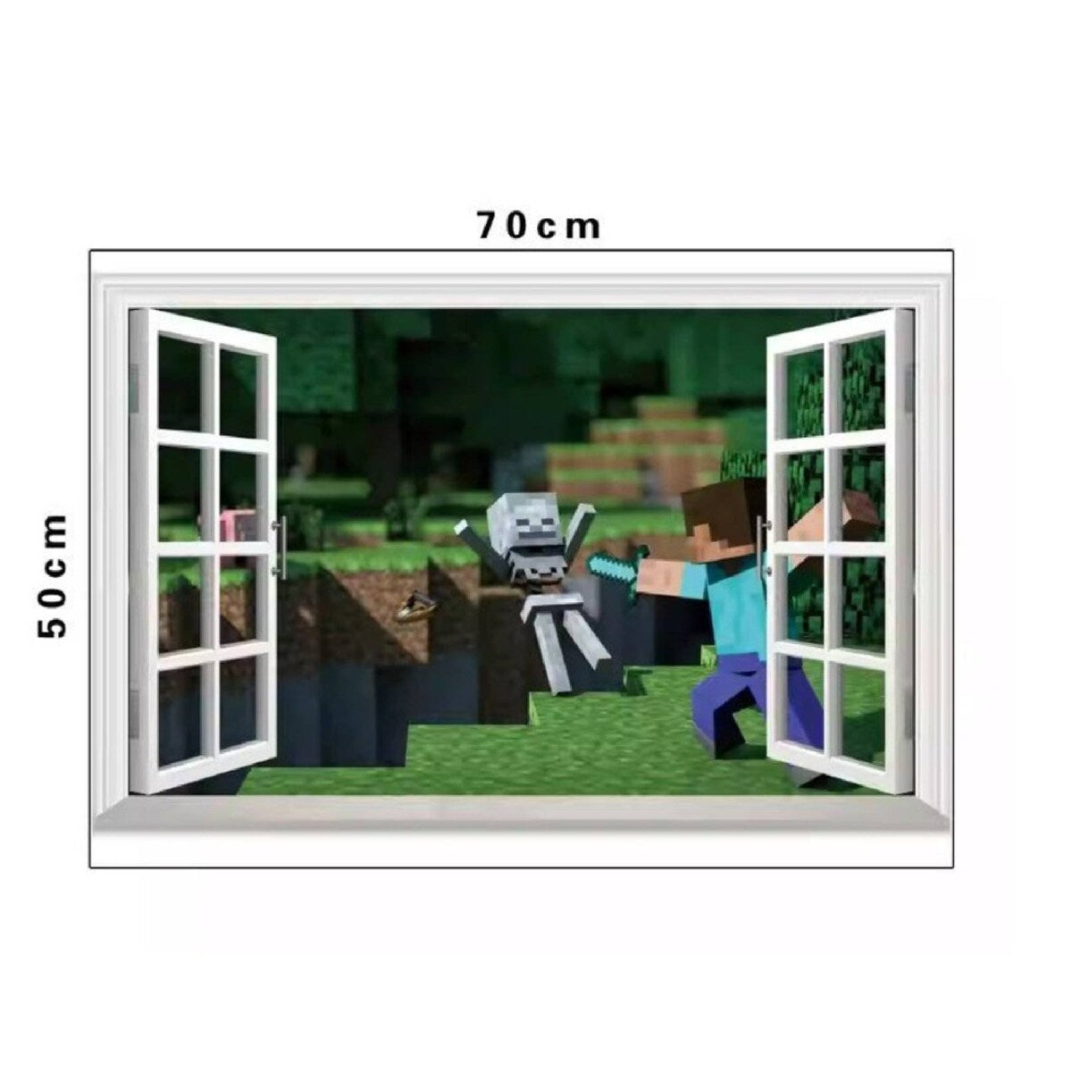 3D Gaming Wall Art Stickers Pixel Block Game Decals PVC Kids Room Decor H size 50x60  aw6028