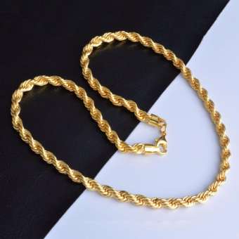 Gold Tone Necklace Men Women Silver Tone Rope Chain Brass Chain  21 inch length