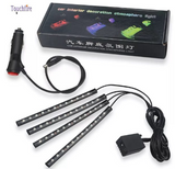 1set Car Rgb 48led Strip 5050smd 12w Decorative Auto Atmosphere Pathway Interior Ambient( Bluetooth Light)