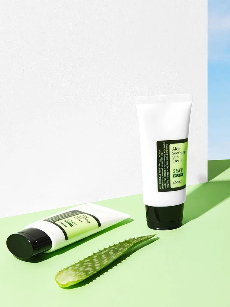 COSRX Aloe Soothing Sun Cream SPF50+ PA+++ | Lightweight Korean Sunscreen & Moisturizer for All Skin Types