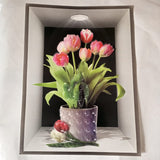 3D Aweosome flower Chinese Style Flower Classical Vase Wall Sticker