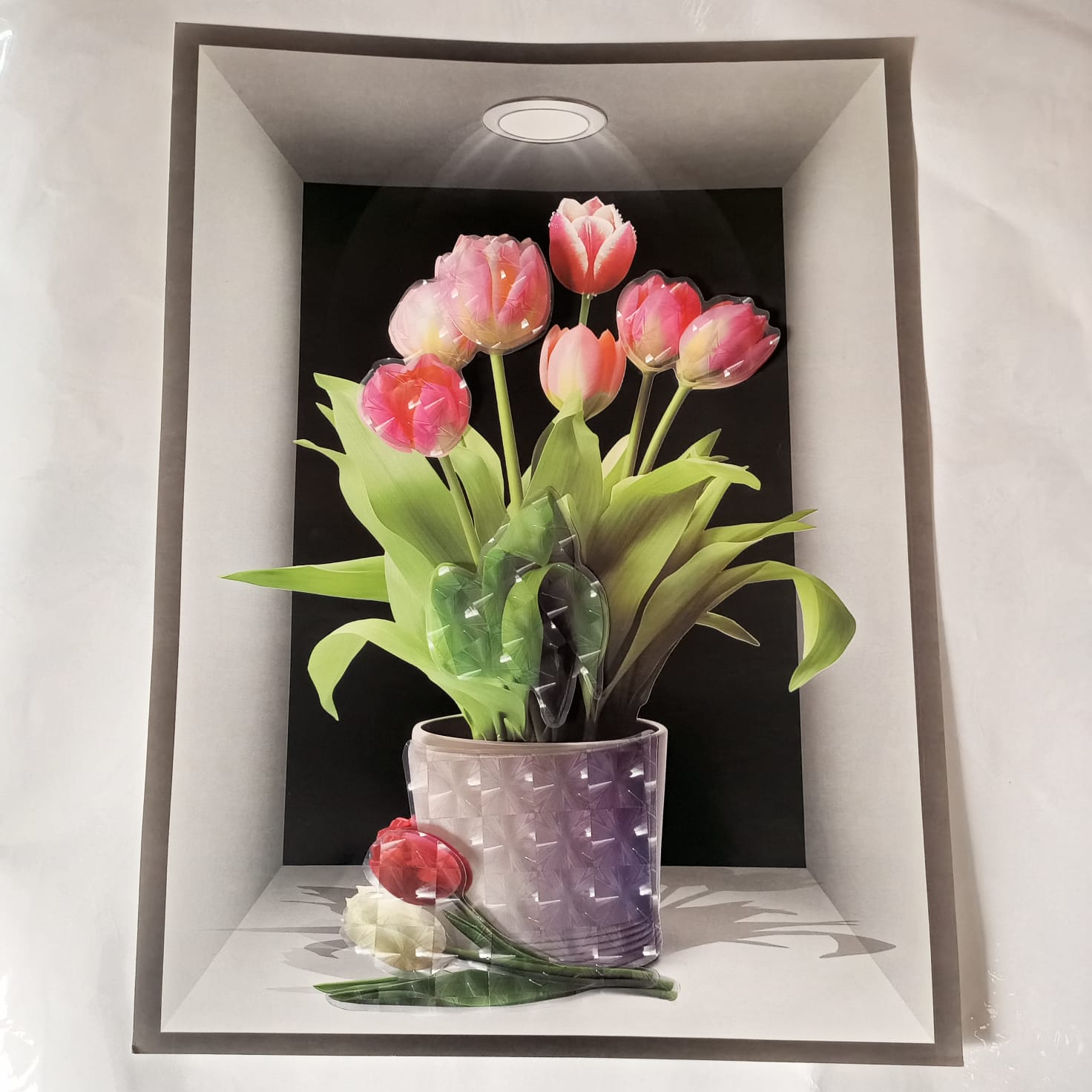 3D Aweosome flower Chinese Style Flower Classical Vase Wall Sticker