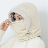 Hoodie Beanie Bonnet Cap Universal Winter Thermal Balaclava Hood with Integrated Face Mask and Windproof Fleece Lining for Extreme Cold Weather Protection ( random colour )
