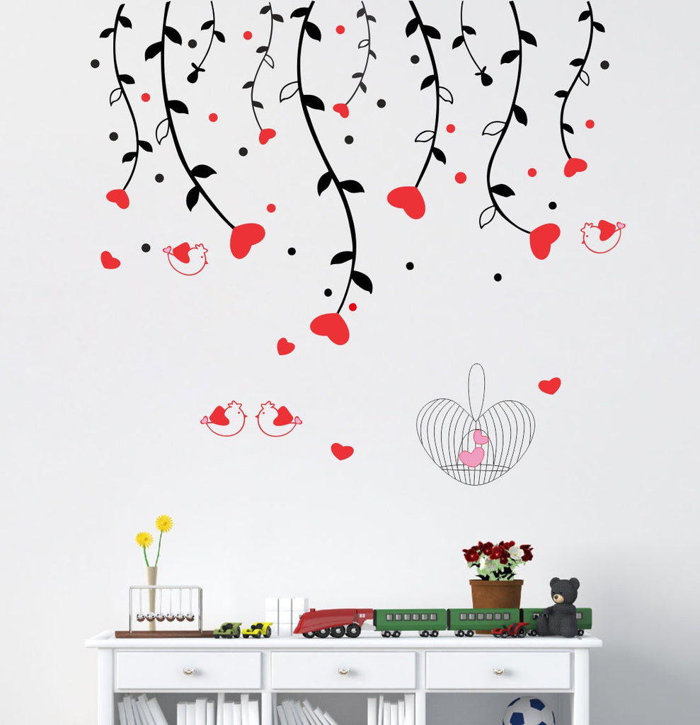 Heart Sparrow Tree Wall Sticker Ay828