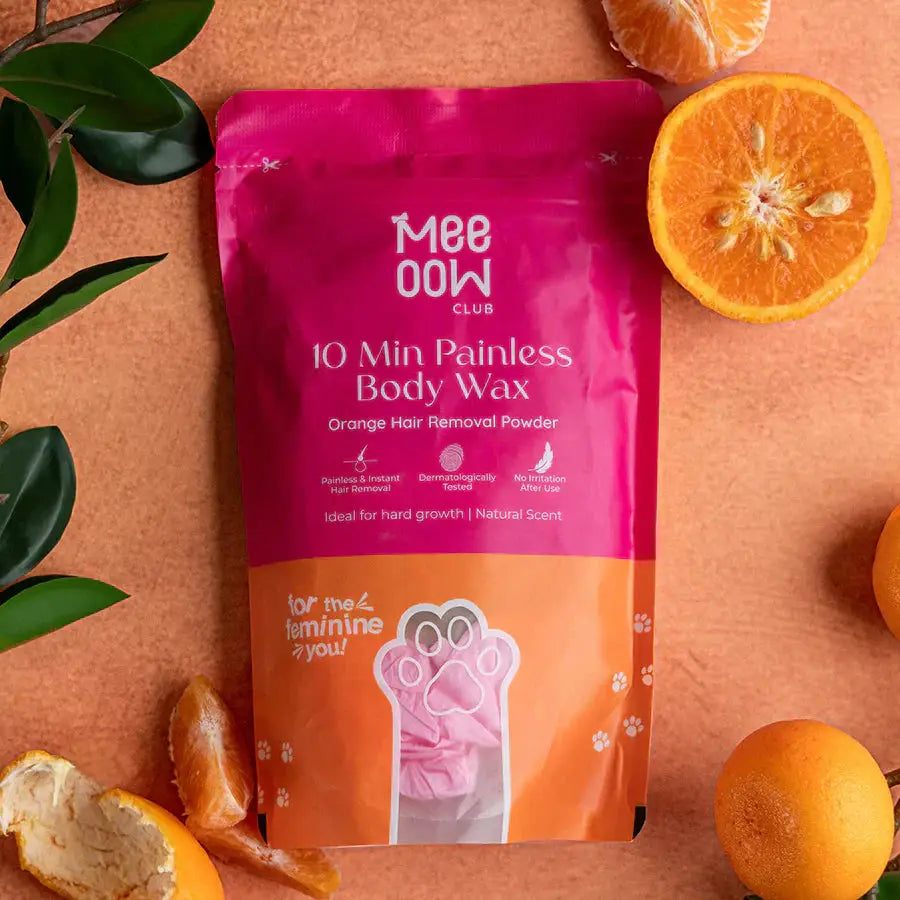 Meow Club 10 Min Painless Body Wax Orange Hair Removal Powder for Women