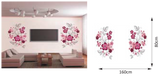 Removable Vinyl Wall Stickers Flowers Living Room TV/Sofa Background Home Decoration Wall Decals 60*90cm JM7151