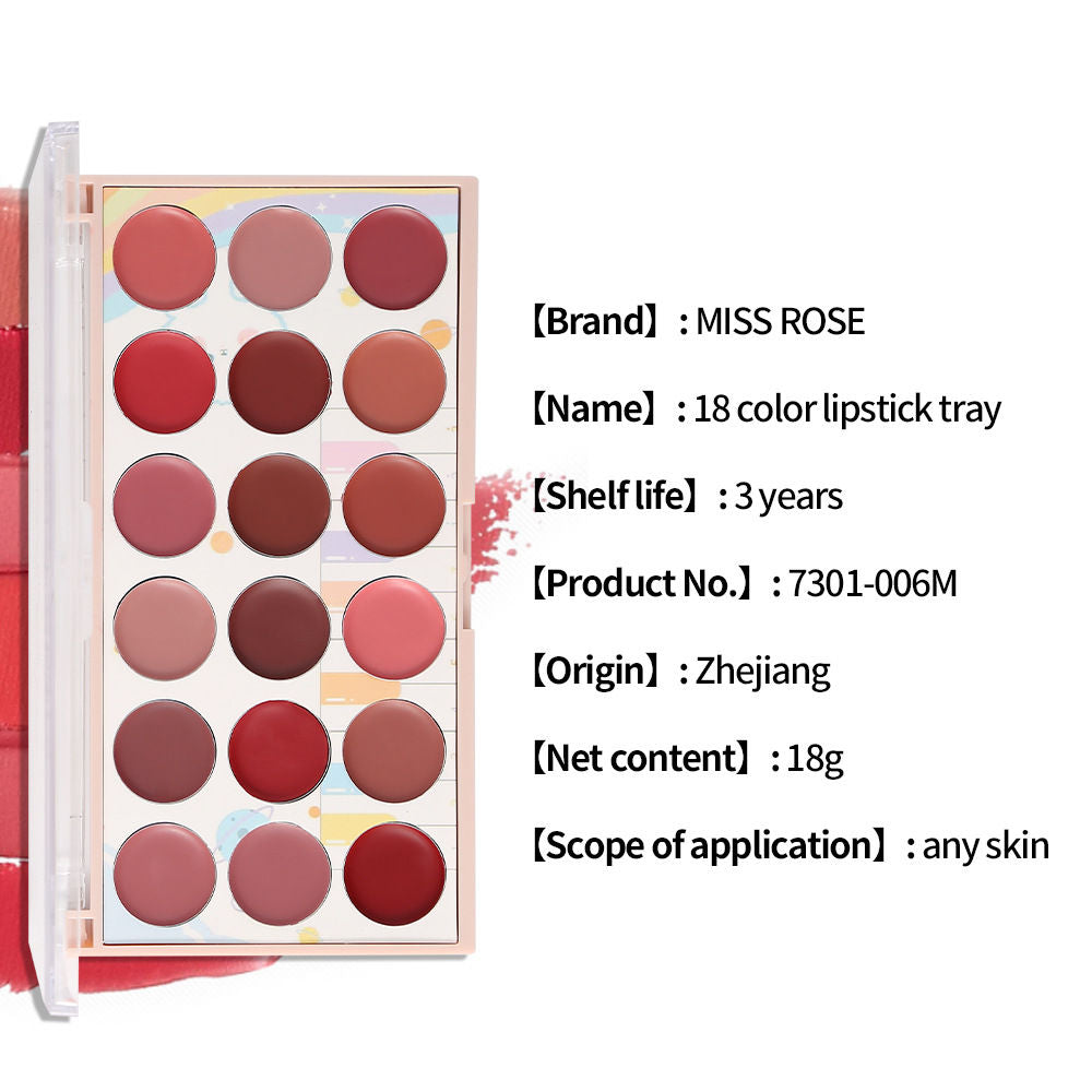 Miss Rose  18 Colors Matte Lipstick Palette  Korean cosmetics lipsticks set color Palette