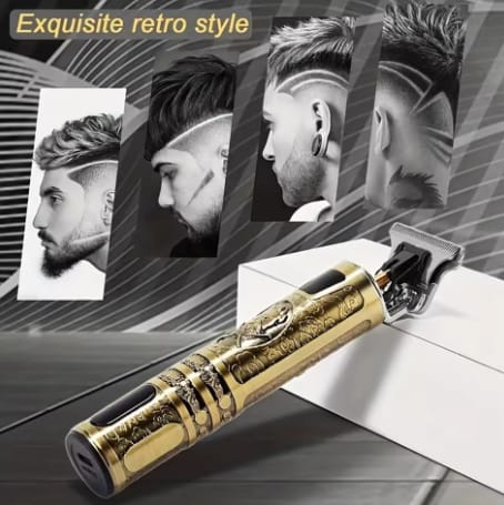 Metal Body Vintage T9 Hair Trimmer For Men Professional Usb Rechargeable Beard And Hair Cutting Machine Precision Shaver