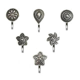 Oxidised Bollywood Nose Pin, Nose Clip Nose Ring Pack of 1 Pcs (randam design