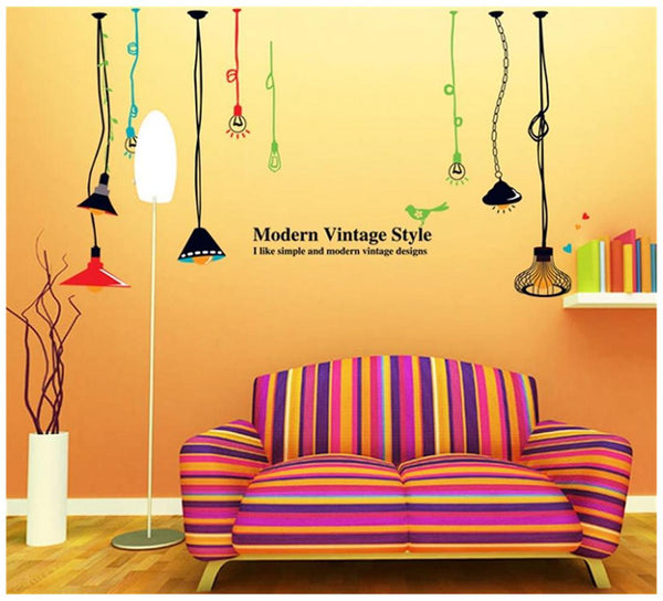 AY9173 vintage bulbs modern Wall Sticker