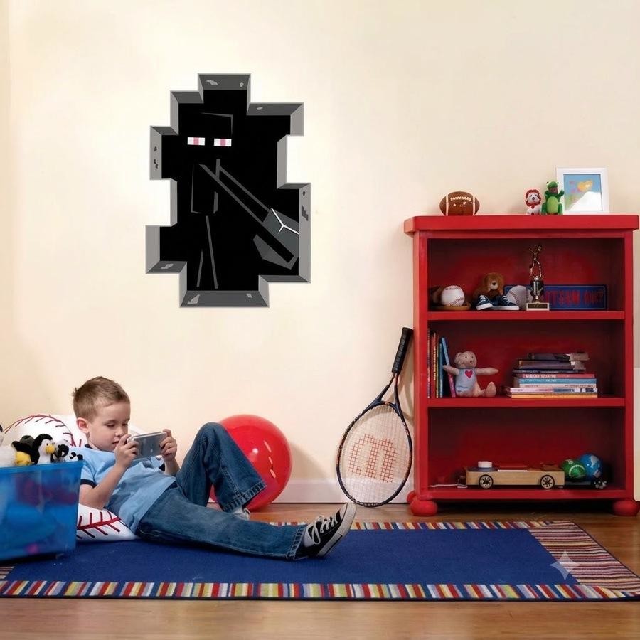 3D Gaming Wall Art Stickers Pixel Block Game Decals PVC Kids Room Decor size 50x60  aw6027