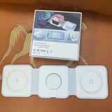 15W 3 in 1 Magnetic Wireless Charger Phone Induction Fast Charging Stand for Phone