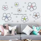 Blooming Flower Wall Sticker, English, Peel and Stick Wallpaper Sticker, Translucent Petal Illustration, Self-Adhesive, Glass, Bedside, Rental Apartment size 50x70 ay7224