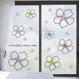 Blooming Flower Wall Sticker, English, Peel and Stick Wallpaper Sticker, Translucent Petal Illustration, Self-Adhesive, Glass, Bedside, Rental Apartment size 50x70 ay7224