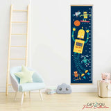 Robot & Spaceship Kids Height Chart –Height measuring wall sticker with cartoon graphic for children size 60x90 hnc02