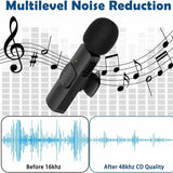 k11 Type-C Wireless Microphone K8 Collar Mic for Type C - Noise Cancellation Reduction Wireless Mic for Phone for Mobile Phone Camera,