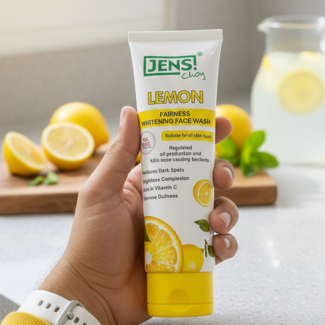 Jens Choy Lemon Fairness Whitening Face Wash Premium Quality Smooth Texture Gentle Formula Comfortable Use - 100g