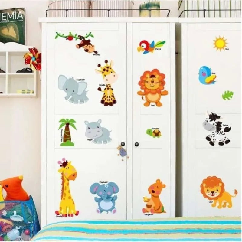 SAMHEZ SK9267 CUTE ANIMAL WITH NAME 60X90 WALLSTICKER STIKER DINDING WALLPAPER WALSTICKER