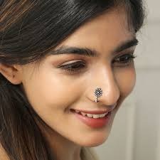 Oxidised Bollywood Nose Pin, Nose Clip Nose Ring Pack of 1 Pcs (randam design