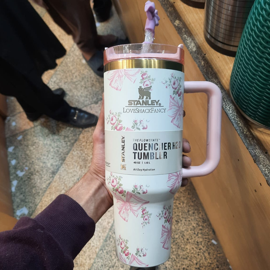 Stanley Pastel Edition Tumbler | Elegant Floral Design | Large Capacity (Random Color)