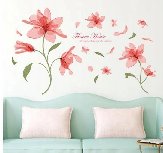 Ethereal flower Flowers Wall Sticker On The Wall VinYl Wall Stickers Gome Decor Bedroom Backdrop Wall Decals-XX size 50x70 xls7126