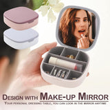 Portable Mini Jewelry Storage Box with Built-In Mirror – Compact Travel Organizer for Rings, Earrings, and Necklaces (Model LD-988)