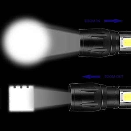 Mini Rechargeable LED Flashlight – Waterproof Torch with USB Fast Charging & Side Lamp