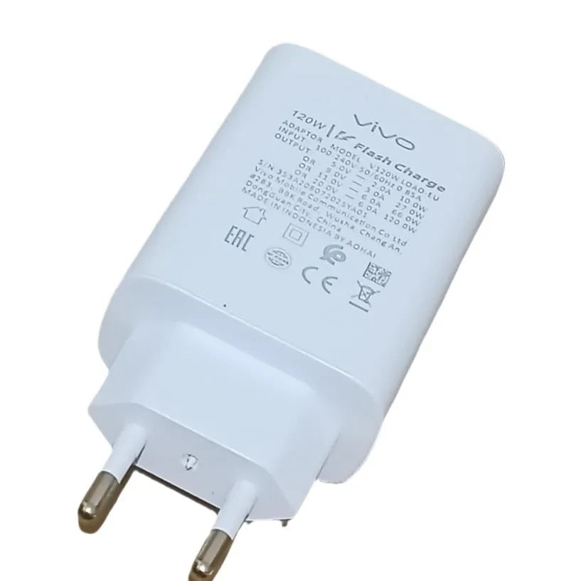 Vivo 120W Flash Charging USB Port Adapter – Fast Charger