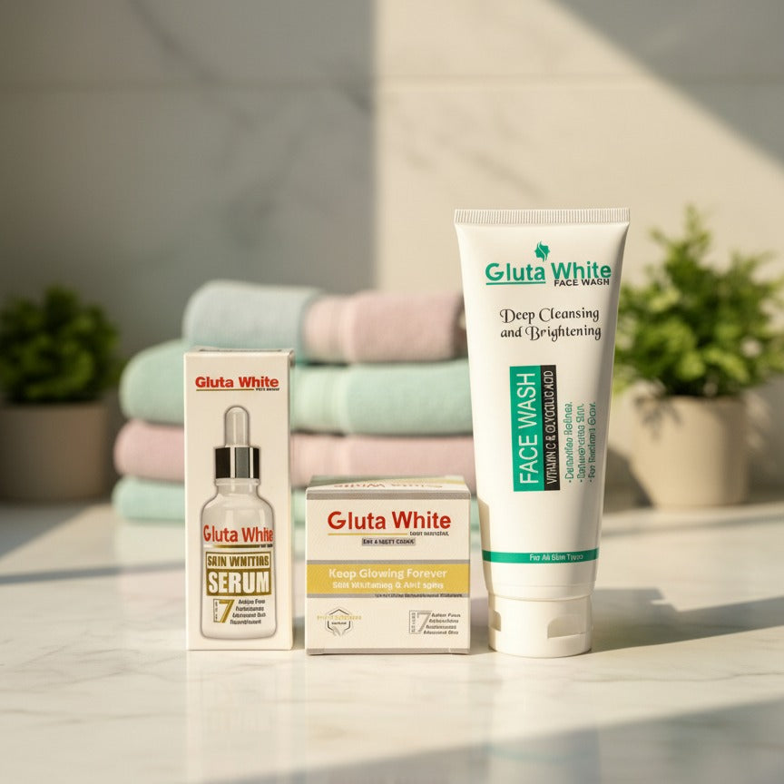 Gluta Facewash 100ml & Gluta Serum 30ml Deal – Skin Brightening, Anti-Aging, Deep Cleansing & Nourishing Skincare Combo