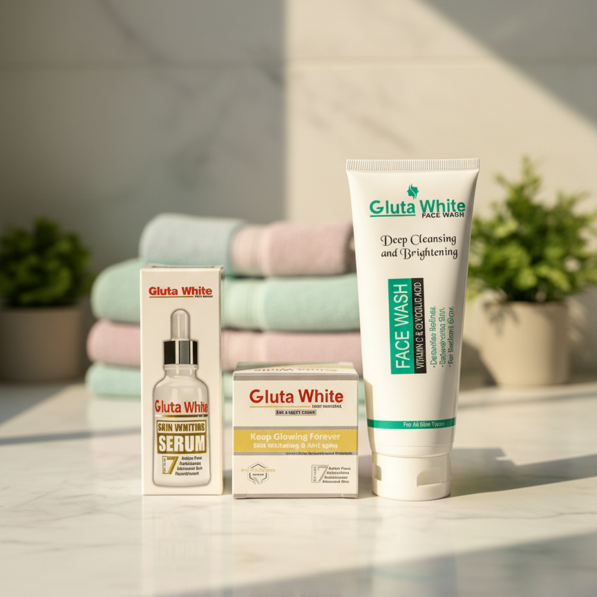 Gluta Facewash 100ml & Gluta Serum 30ml Deal – Skin Brightening, Anti-Aging, Deep Cleansing & Nourishing Skincare Combo