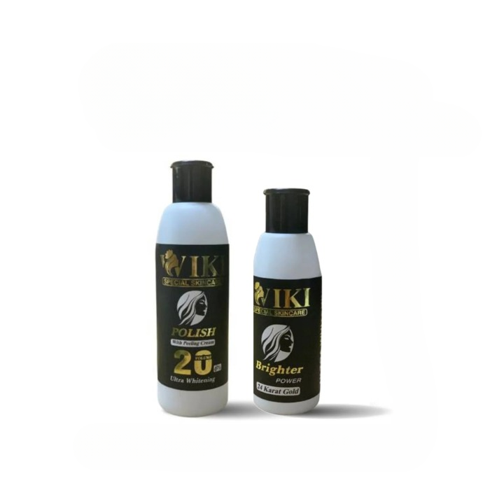 VIKI Special Skincare Brighter Power 24K Gold & Polish Peeling Cream – Ultra Whitening Set (Black)