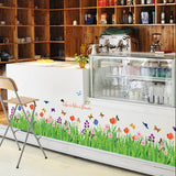 Large Diy Home Decor Nature Colorful Flowers Grass Buttefly Wall Stickers 3d Wall Decals Floral Tv Background Base Decoration - Wall Stickers - AliExpress