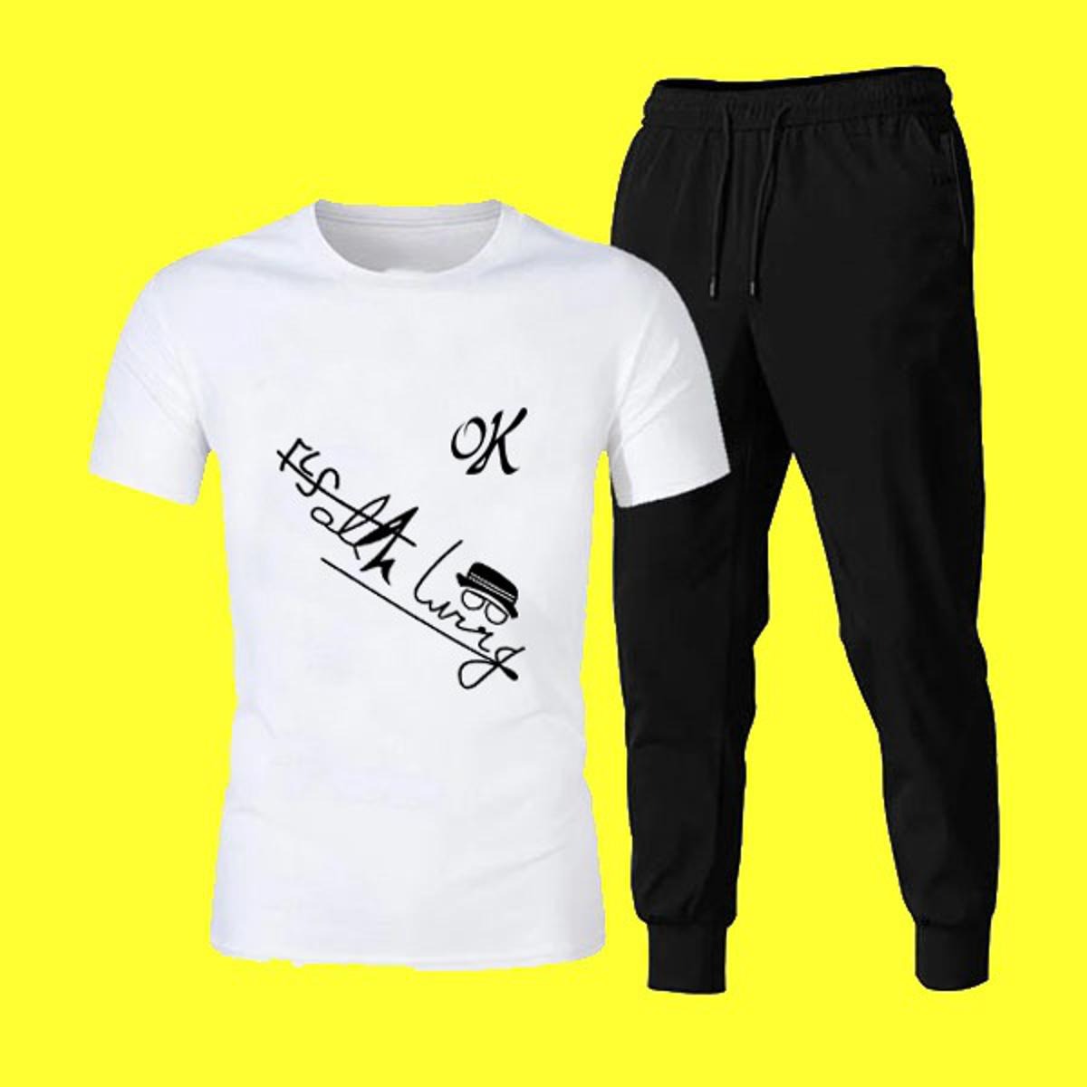 Hot Men's Sale New Arrival Tracksuit | Best Quality Tracksuit For Men | Tracksuit For Gyms | T-Shirt &amp; Trouser  - M