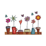 Ay947 Cute Flower Wall Sticker Kitchen Window Sticker Butterfies Wall