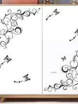 Black and white butterfly pattern art bedroom porch commercial wall background beautification decorative wall stickers wallpaper