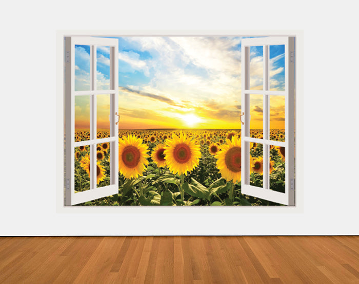 IMPRESSIVE 3D WINDOW WALL DECALS, REMOVABLE WALL STICKERS, WALL DECOR size 60x90  xh0996c