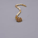 Ladies Indian Style Nose Nath Pearl Stone Line Chain