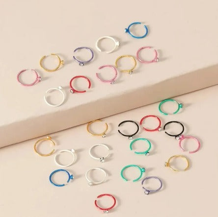 1 pcs Random Design Golden Nose Ring Trending Piercing Nose Ring