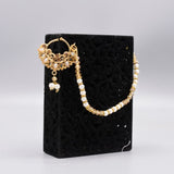 Nose Ring Nath with Chain Piercing & Non piercing white