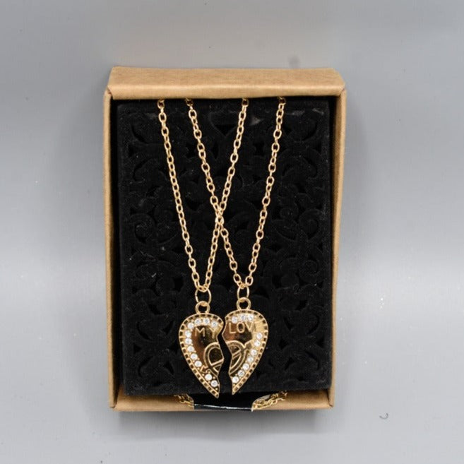 Golden broken Heart My Love Name  Necklace Heart Style Trending Design