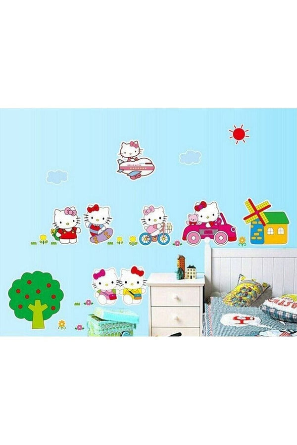 Hello Kitty Wall Sticker Kids Room Decoration Gift Self Adhesive Wall Decor