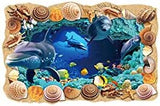 3D Seafloor Cave Home Decor Sticker PVC Material Self-adhesive Removable Sticker Living Room Bedroom Kindergarten Wall Background Decorative Wall Sticker  xl8126 60cm x 90cm